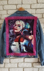 Harley Quinn team Barbitch, kurtka ręcznie zdobiona
