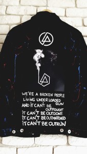 Linkin Park kurtka ręcznie zdobiona, logo LP duże